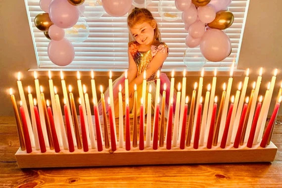 18" to 47" Giant Wood Candleholder / Wood Candle Base / Birthday Candles / Taper Candle Holder / ... | Etsy (US)