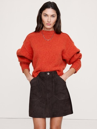 Merino-Cashmere Ribbed-Panel Sweater | Banana Republic (US)