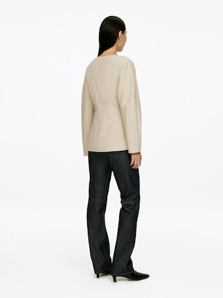 Blazer mit weitem Ausschnitt – Beige – Damen – ARKET DE | Arket EU