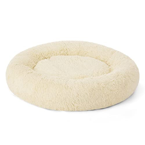 Bedsure Calming Cat Bed for Indoor Cats - Small Washable Round Cat Bed, Anti-Slip Fluffy Plush Fa... | Amazon (US)