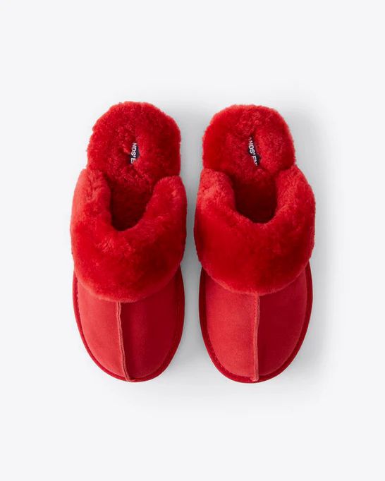 DJ x Lands' End Women's Suede and Shearling Scuff Slippers | Draper James (US)