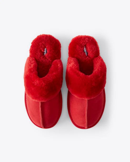 DJ x Lands' End Women's Suede and Shearling Scuff Slippers | Draper James (US)