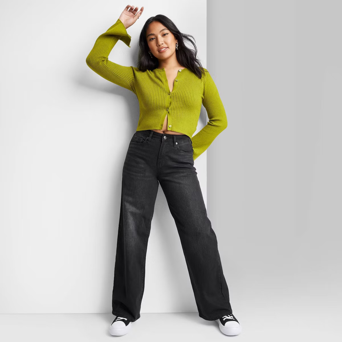 Women's Super-High Rise Wide Leg Baggy Jeans - Wild Fable™ Black Wash | Target