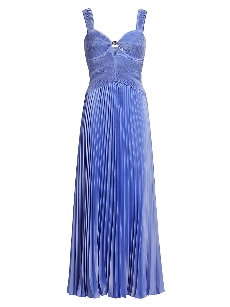 Women's Alaia Pleated Sweetheart Gown - Sail Blue - Size 4 | Saks Fifth Avenue