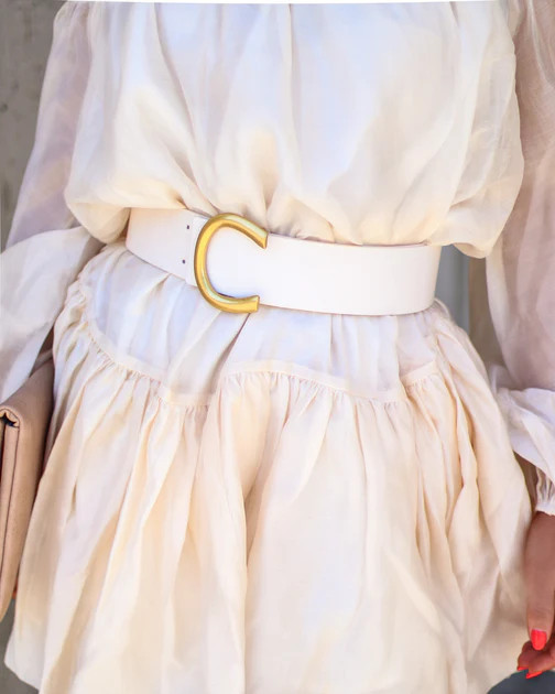 Paso Robles Gold Buckle Belt - Bone - SALE | VICI