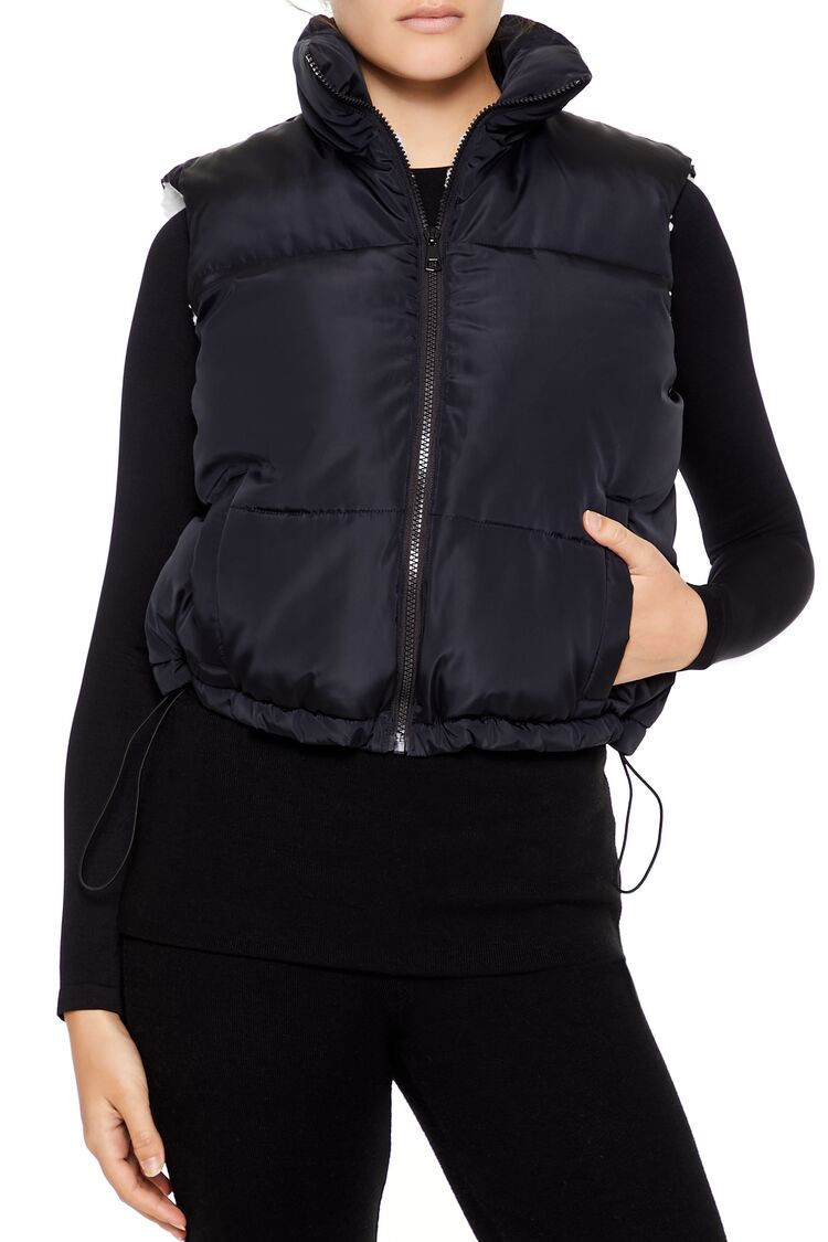 Toggle Drawstring Cropped Vest | Forever 21