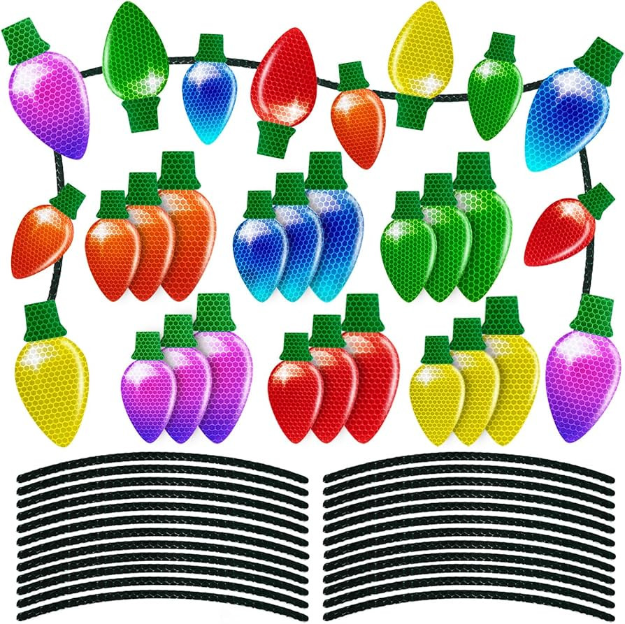 90PCS Christmas Car Refrigerator Decorations - 42 Reflective Bulb Light Shaped Magnets 48 Magneti... | Amazon (US)