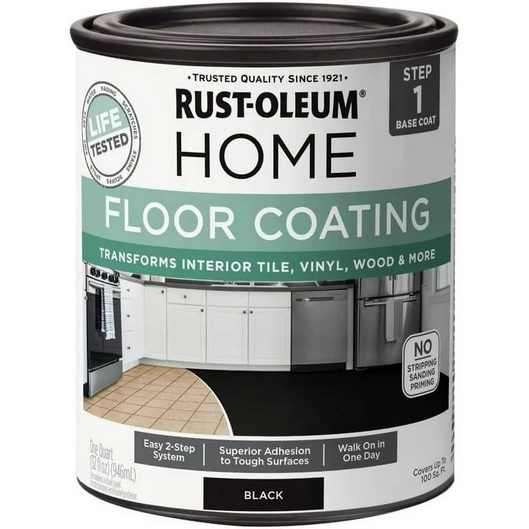 Rust-Oleum 365930 Floor Coating Base Coat Black Quart | Walmart (US)