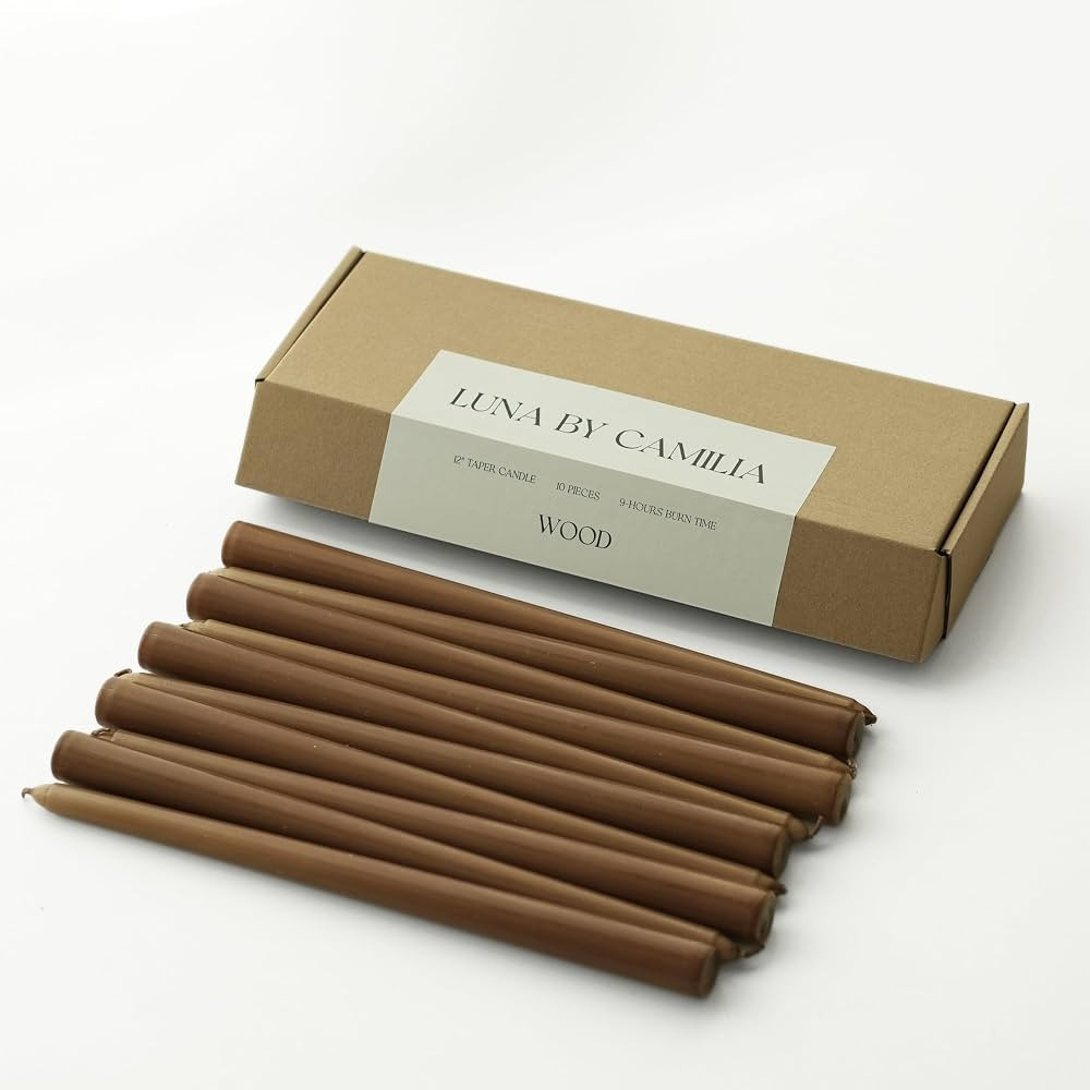 10 velas cónicas Luna by Camilia de 12 pulgadas, velas cónicas para bodas y eventos, (madera) | Amazon (US)