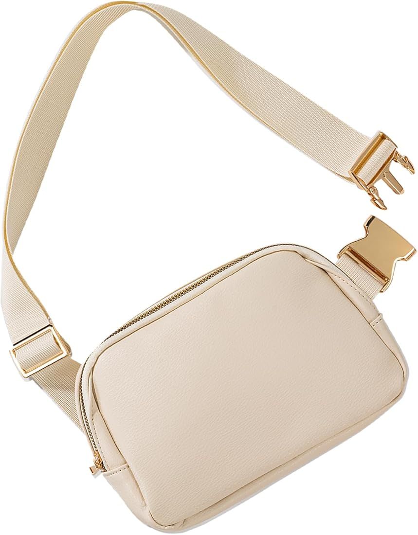 SEPETA Belt Bag Fanny Pack Crossbody Bags for Women Fashion Vegan Leather Litchi Pattern Design W... | Amazon (US)
