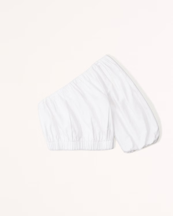 One-Shoulder Linen-Blend Set Top | Abercrombie & Fitch (US)
