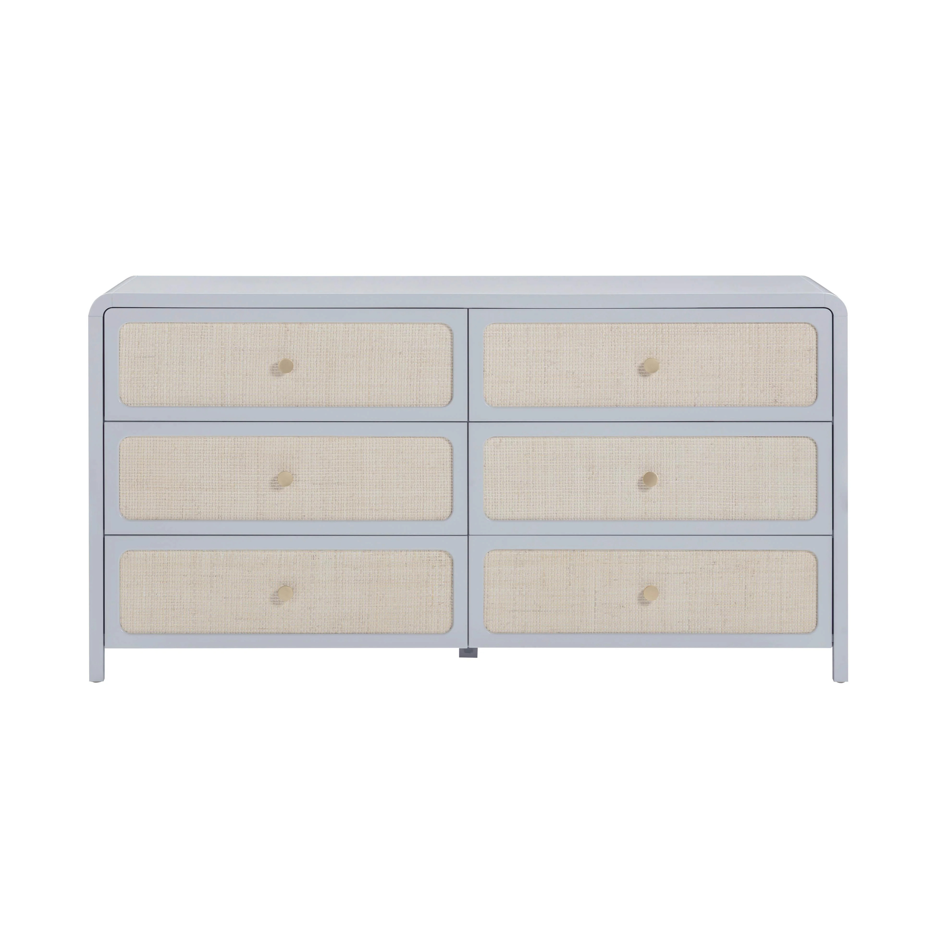 Patty 62" Rattan 6 Drawer Dresser | TOV Furniture