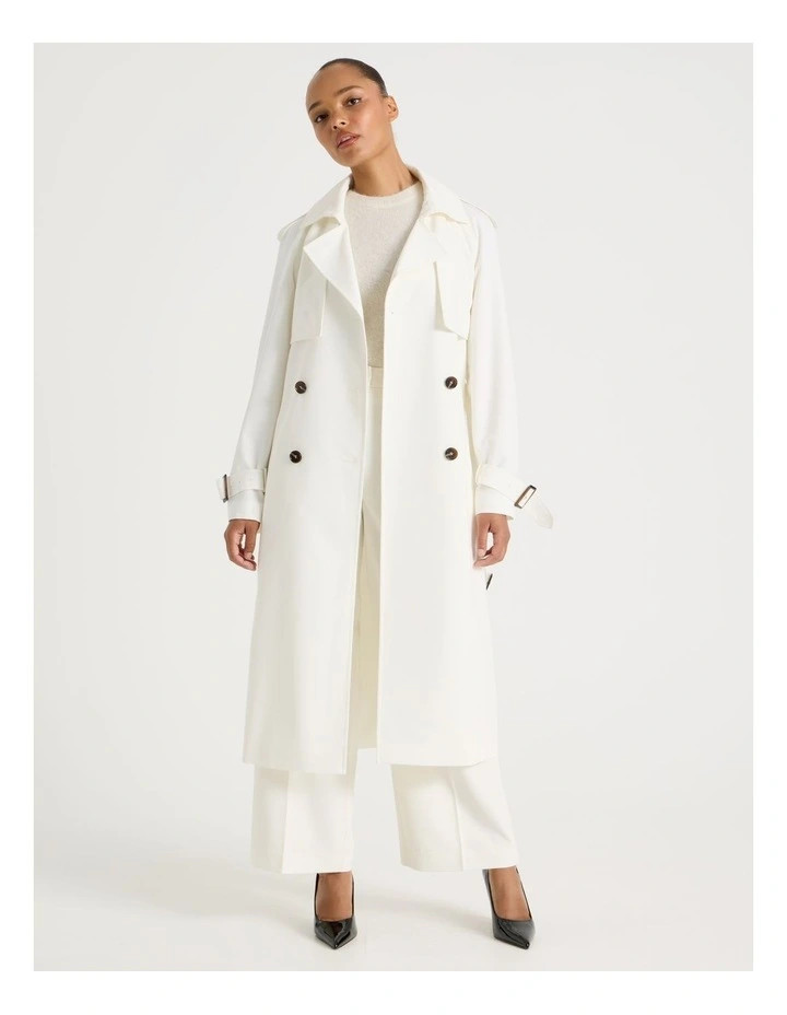 Trench Coat in Ivory | Myer