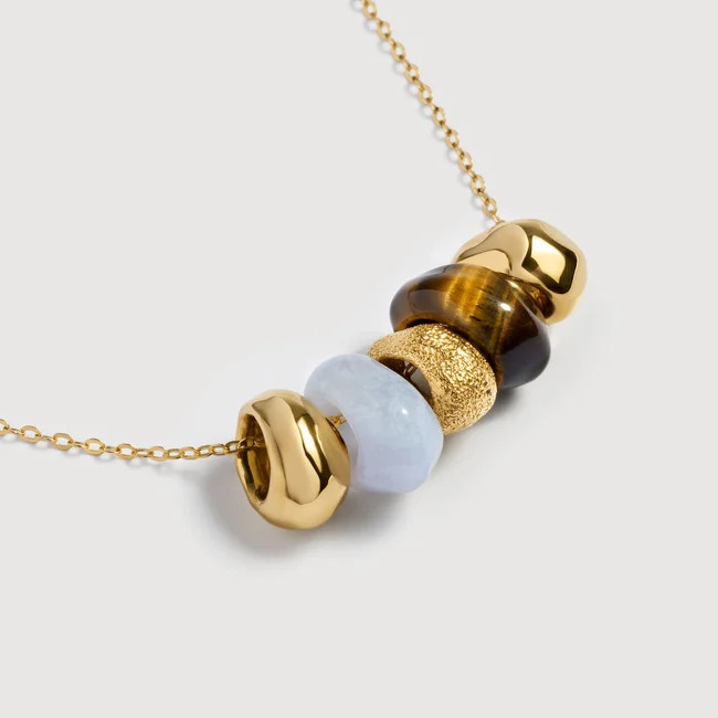 Gold Antica Multi Gemstone Chain Necklace Mix | Monica Vinader (Global)