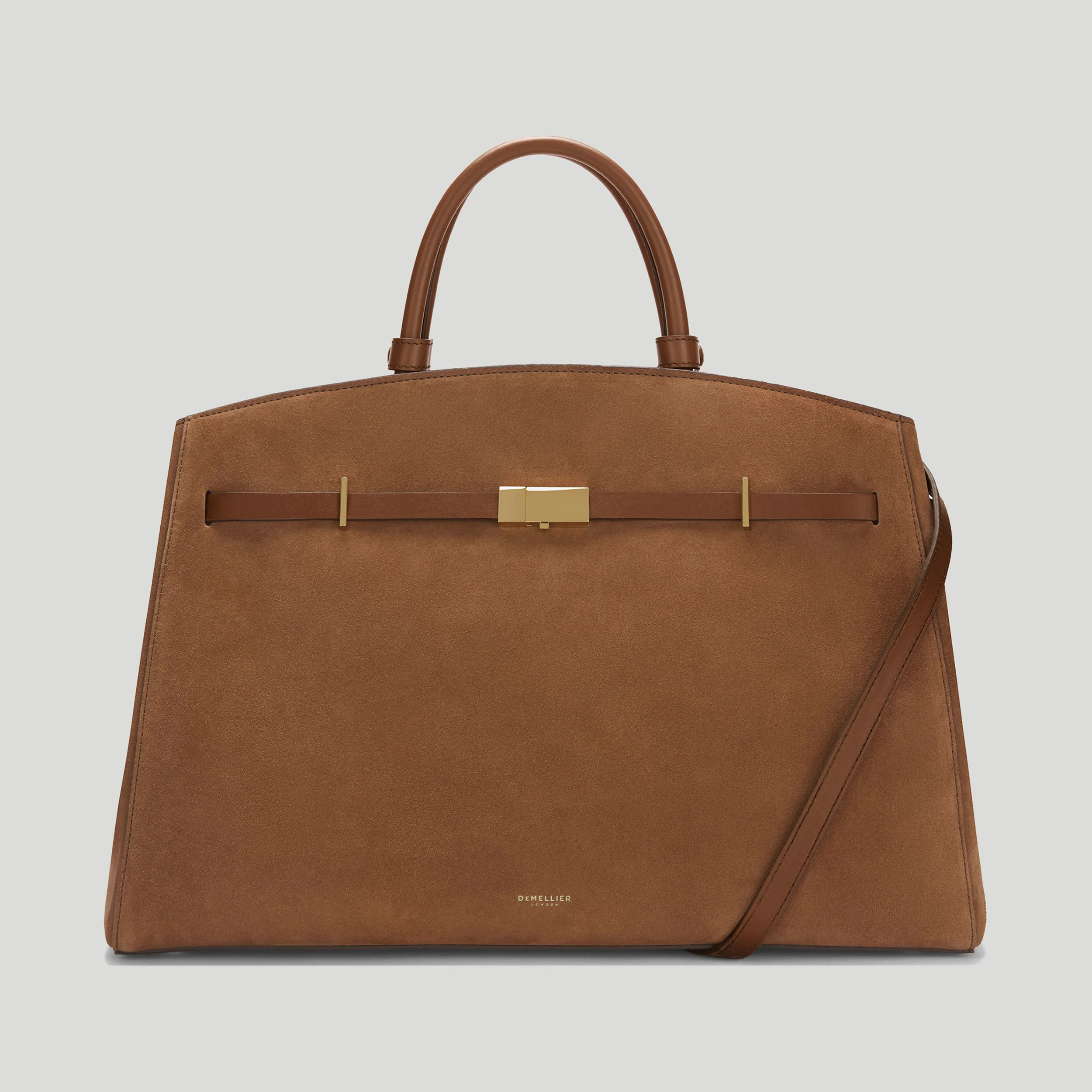 DeMellier The Hudson in Deep Tan Suede & Tan Smooth Leather Tote & Work bag | DeMellier