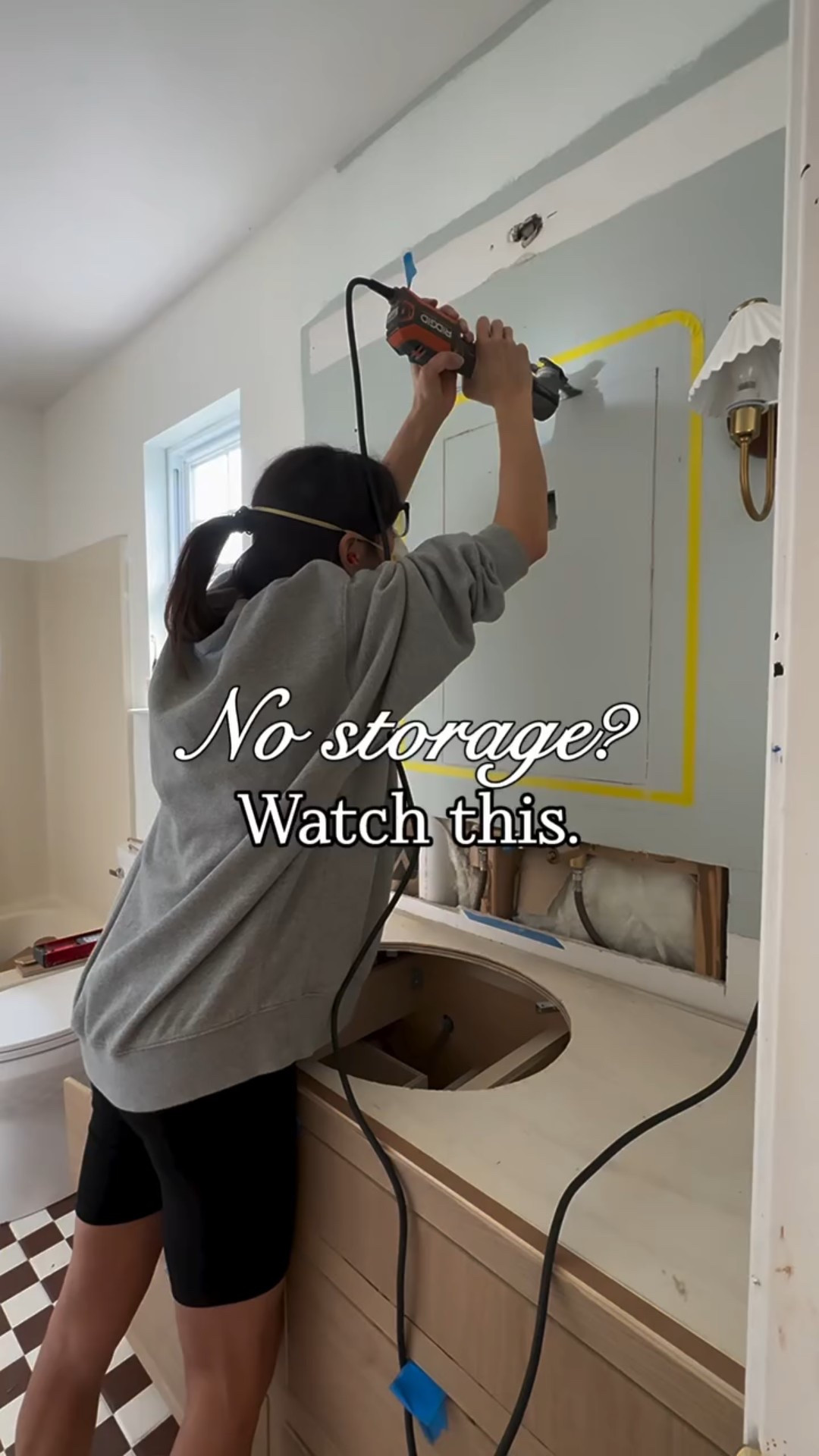 I would do this DIY again and again! I had a local glass shop cut the custom curve shape from a $20 simple rectangular mirror. 🤩 This bathroom is filled with storage space now!!

Visit my profile story highlights on Instagram @Abby_roadhome to see full tutorial. 🫶

#bathroomremodel #medicinecabinet #bathroominspiration #bathroomvanity #mirror 

#LTKKids #LTKHome #LTKmomlife