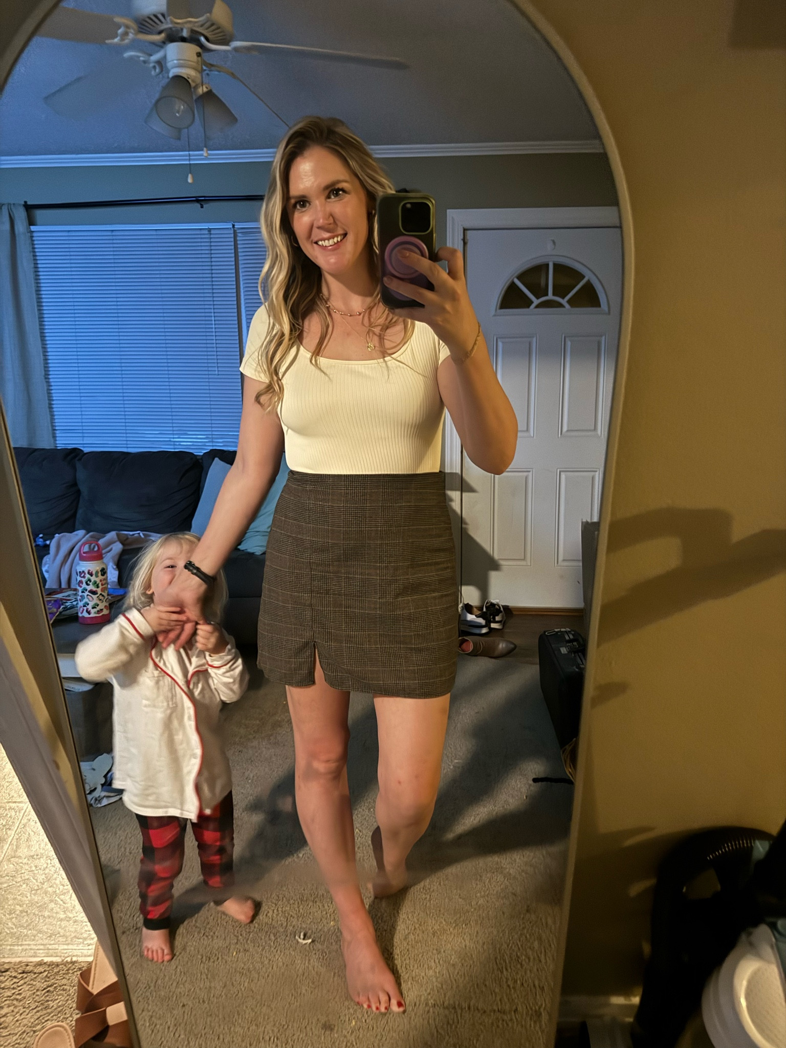Date night outfit. I wore booties with this but didn’t get a good pic before my kids wanted to play 😃 Perfect for a fall transition

#LTKStyleTip #LTKFindsUnder50 #LTKSeasonal