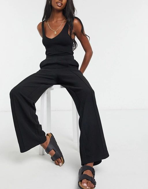 Vero Moda Tall wide leg trousers in black | ASOS (Global)