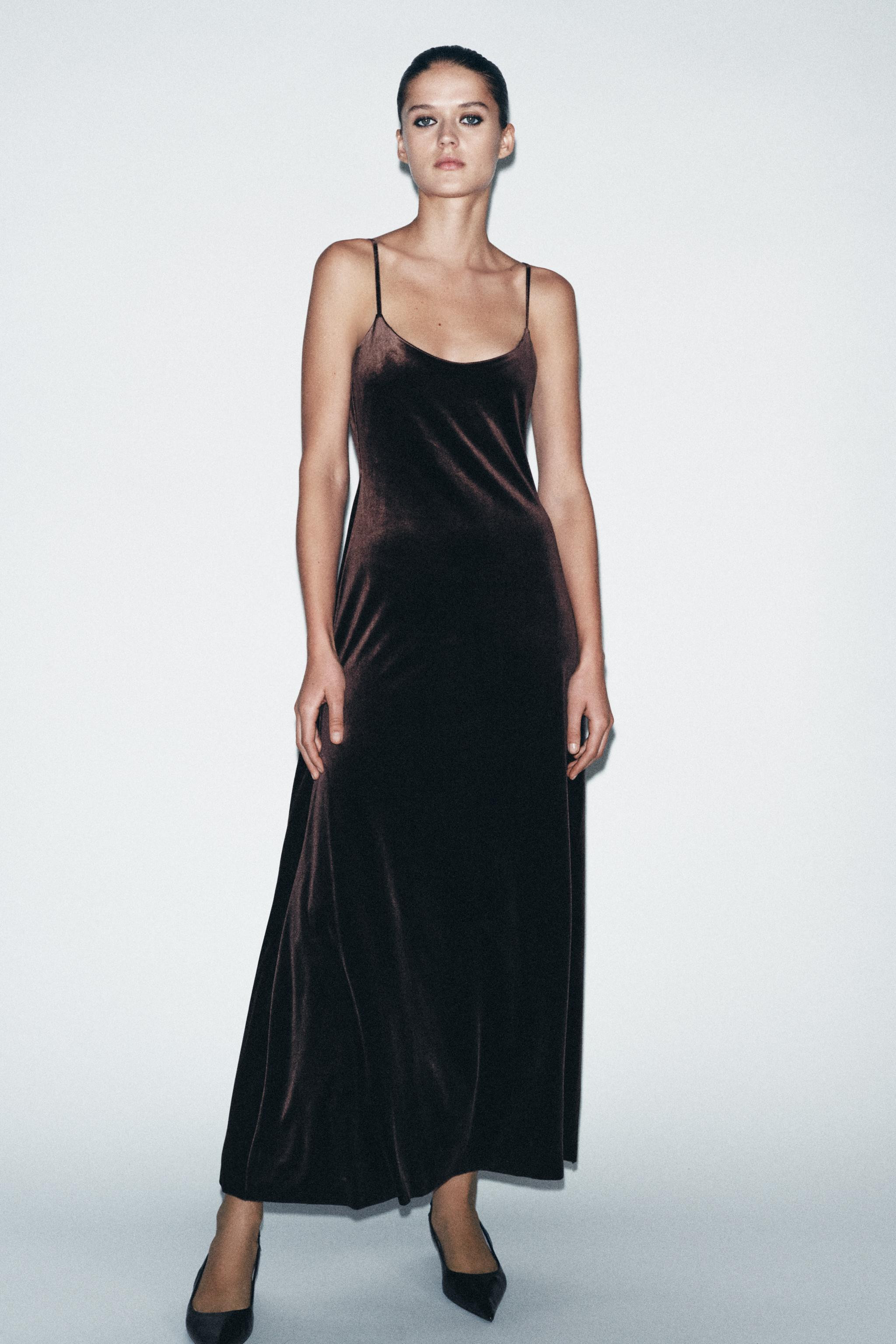 LONG VELVET DRESS | Zara UK