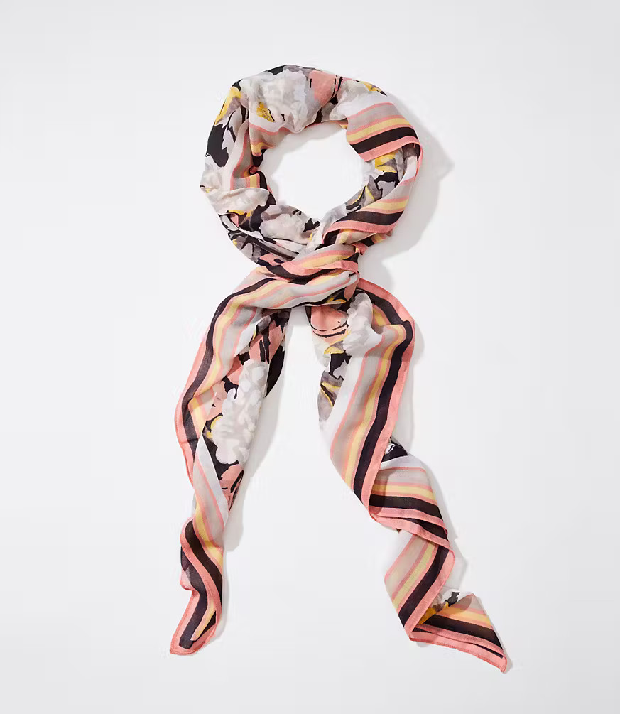 Floral Striped Scarf | LOFT