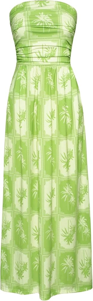 GRACE KARIN Women Strapless Casual Loose Ruched Long Maxi Dress with Pockets | Amazon (US)