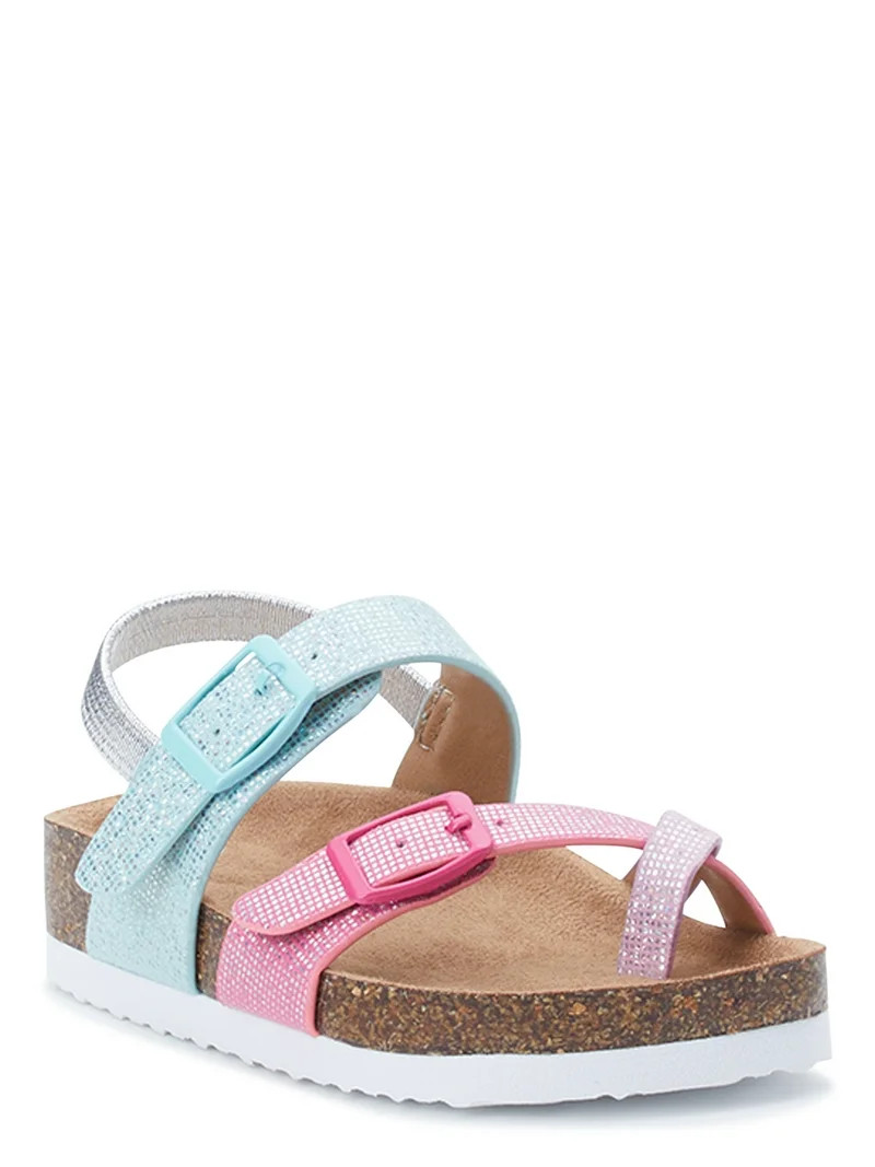 Wonder Nation Unisex Kids Strappy Comfort Sandal, Cork Midsole, Pink, 10 | Walmart (US)