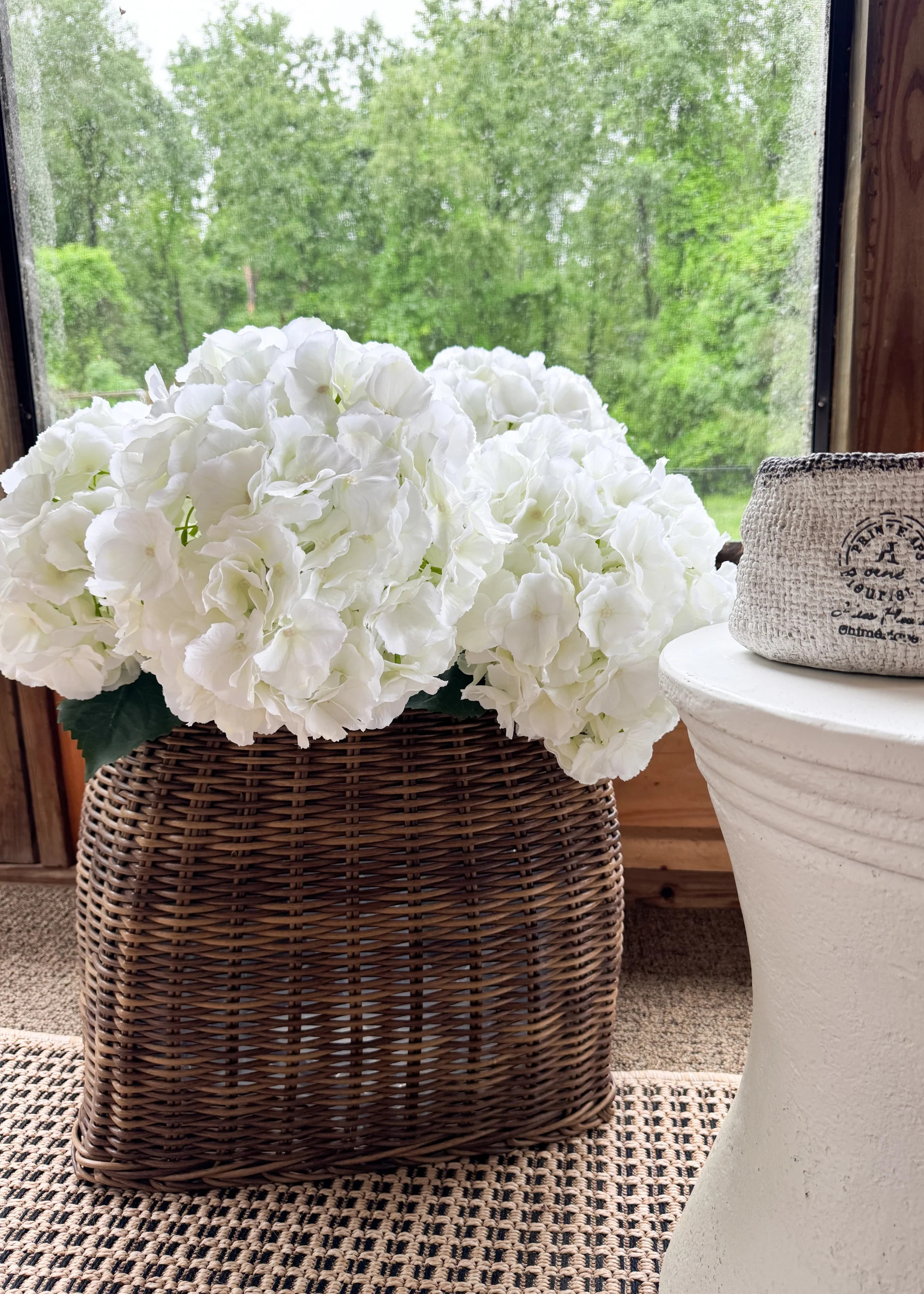 Large White Hydrangea Artificial Flower Stem - 11"" Bloom | Afloral