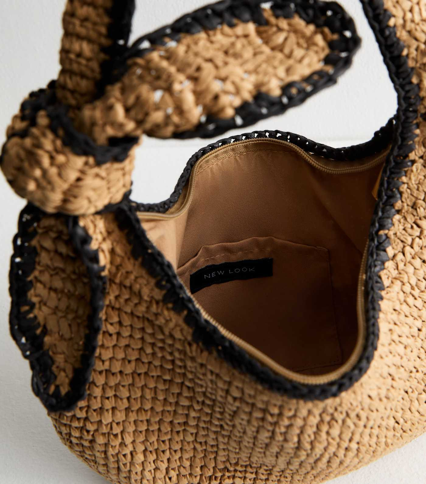 Brown Raffia Look Knotted Shoulder Bag | New Look | New Look (UK)