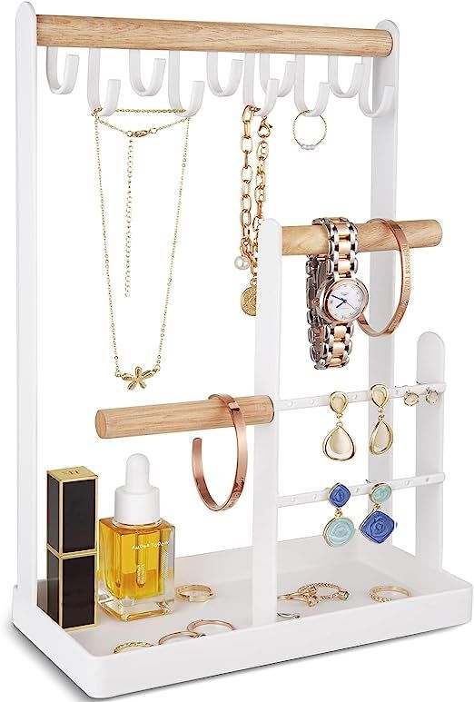ProCase Jewelry Organizer Stand Necklace Holder, 4-Tier Jewelry Tower Rack with Earring Tray, 10 ... | Amazon (US)