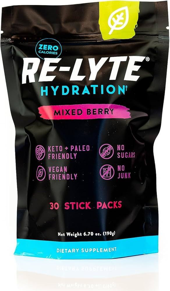 Redmond Re-Lyte Hydration Electrolyte Mix (Mixed Berry) 30 Stick Pack | Amazon (US)