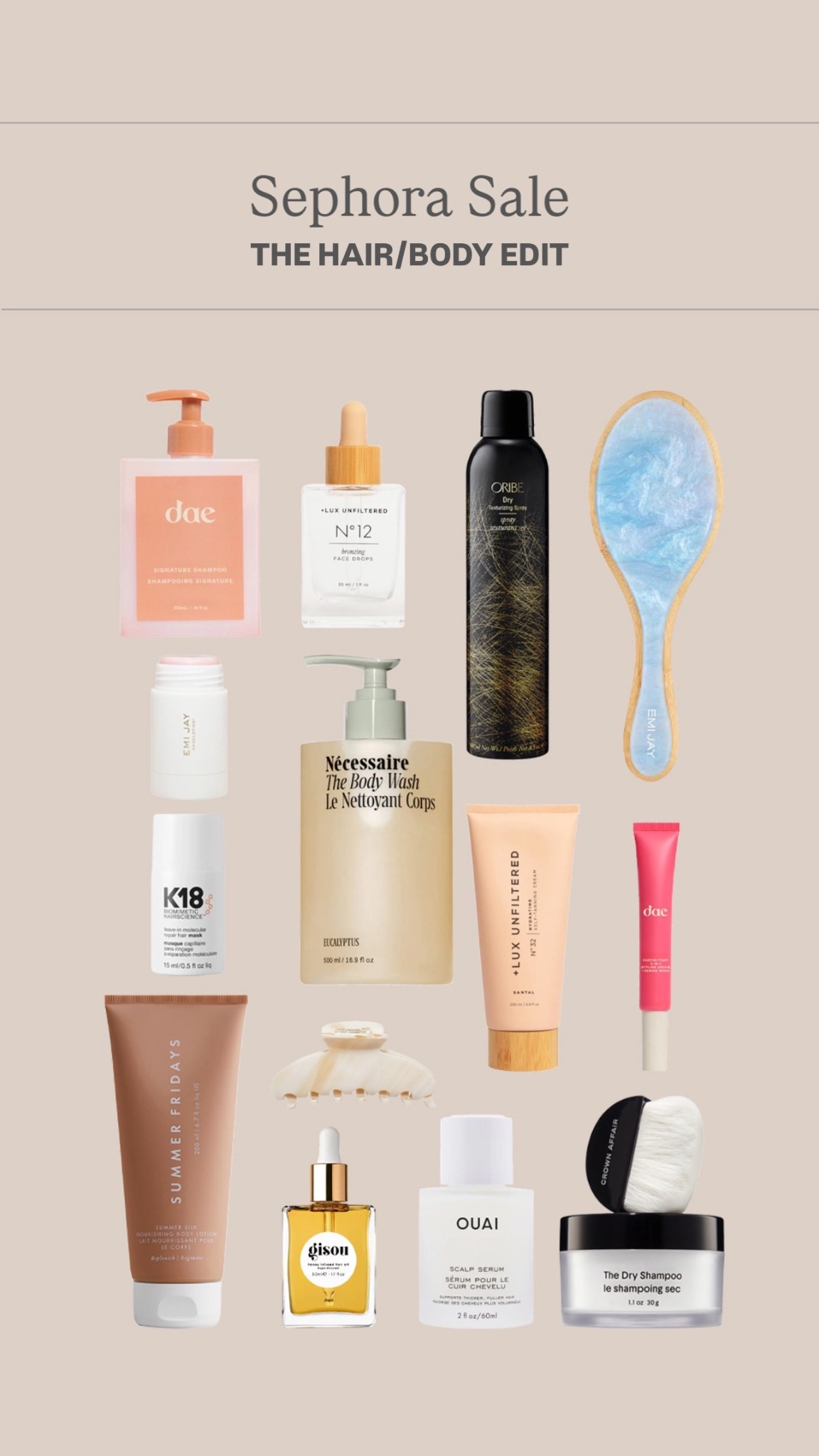 sephora sale - hair + body favorites 

#LTKBeauty