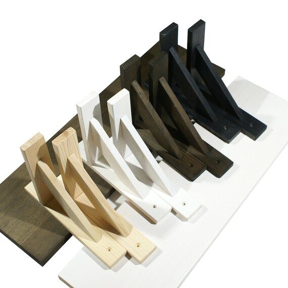 Wooden bracket for floating shelf,  Wall wood shelf brackets, Support brackets for shelves | Etsy (US)
