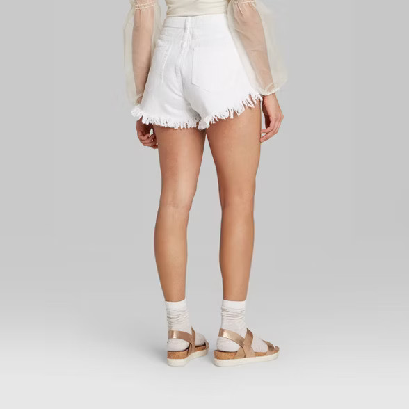 Women's High-Rise Frayed Hem Jean Shorts - Wild Fable™ (Regular & Plus) | Target