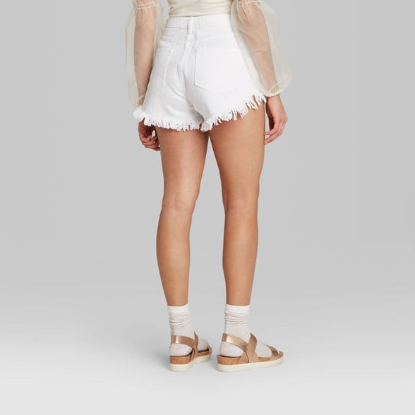 Women's High-Rise Frayed Hem Jean Shorts - Wild Fable™ (Regular & Plus) | Target