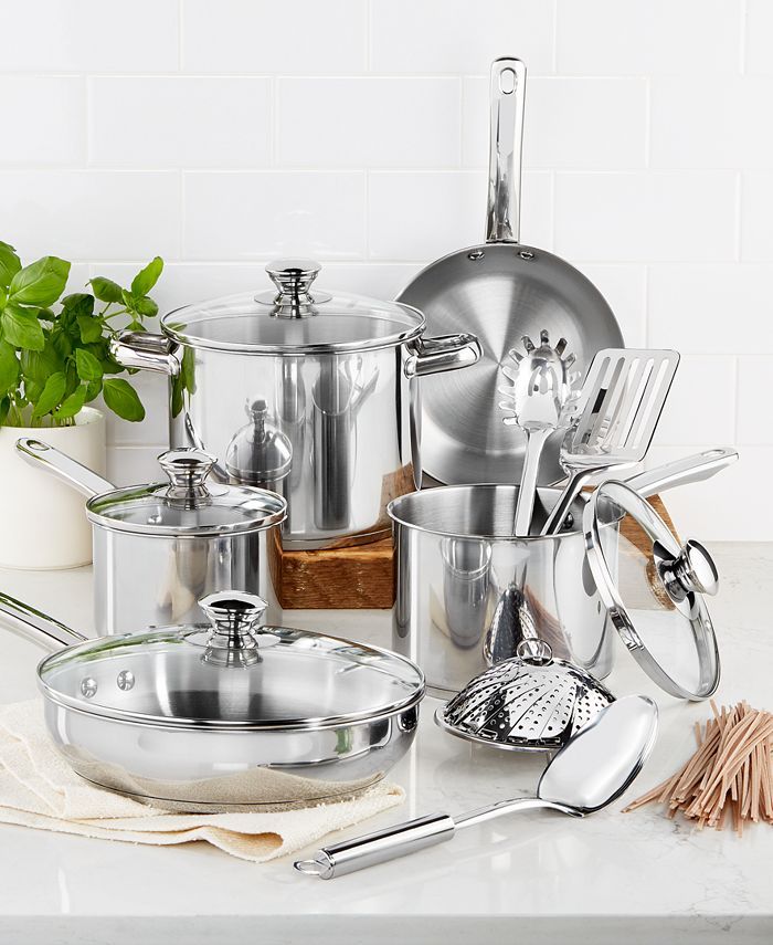 Stainless Steel 13-Pc. Cookware Set, Created for Macy's | Macys (US)
