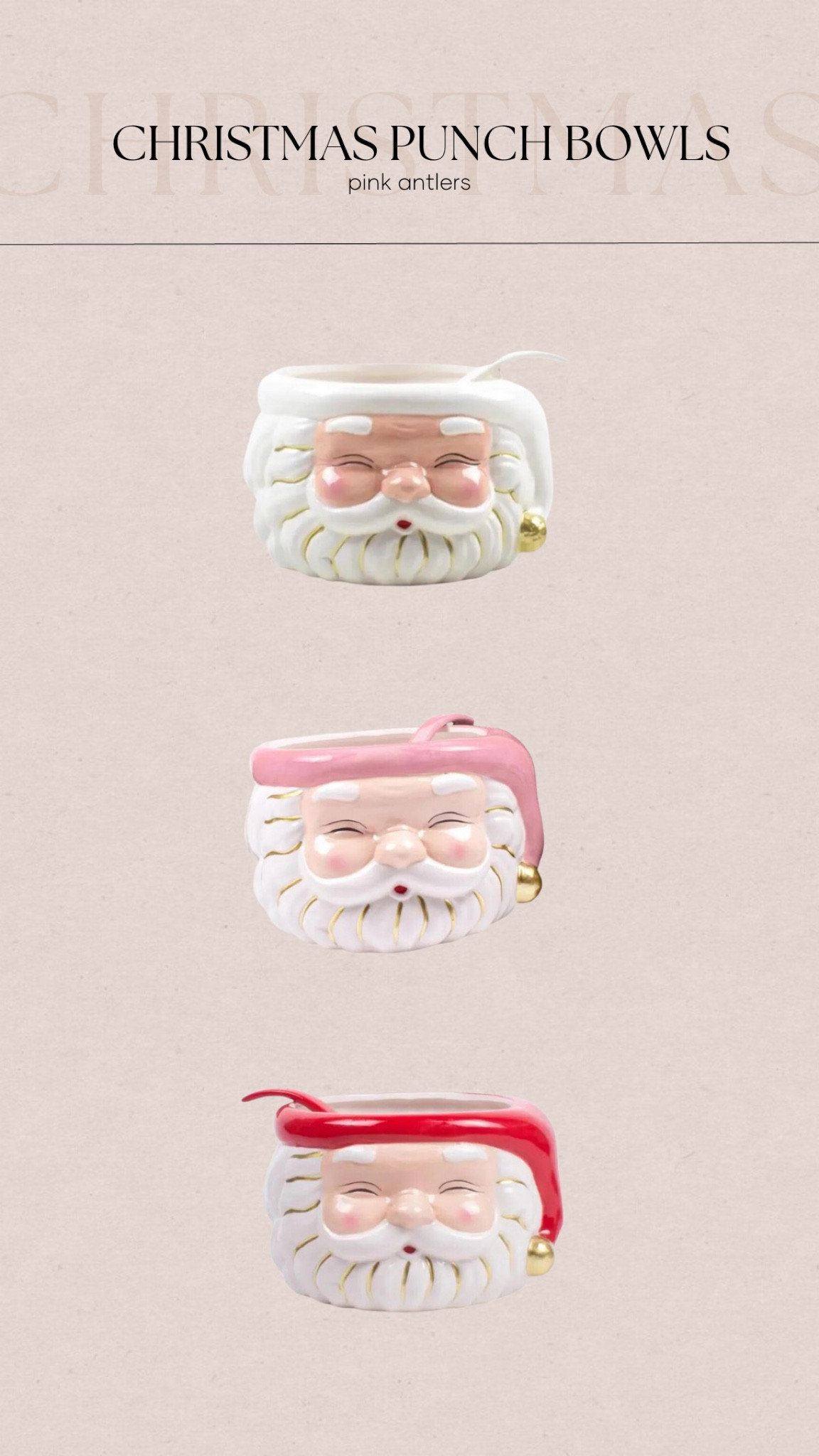 how cute are these Santa punch bowls?! I’m loving the red one! which is your favorite? #santa #christmasparty #christmaspunchbowl #punchbowl #santaclause #party #holidayparty

#LTKGiftGuide #LTKSeasonal #LTKHolidaySale