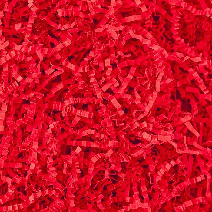 Gloreyan 1/2LB Crinkle Cut Paper Shred, Red Raffia Paper Sherd Filler Grass for Christmas Valenti... | Amazon (US)