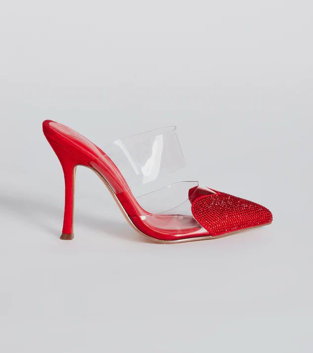 Glam Cutie Rhinestone Heart Stiletto Pumps | Windsor Stores