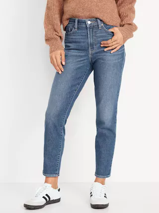 High-Waisted Built-In Warm OG Straight Ankle Jeans