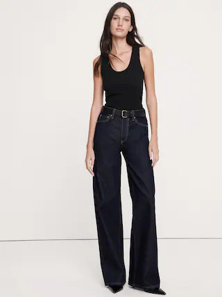 Ribbed Scoop-Neck Tank | Banana Republic (US)