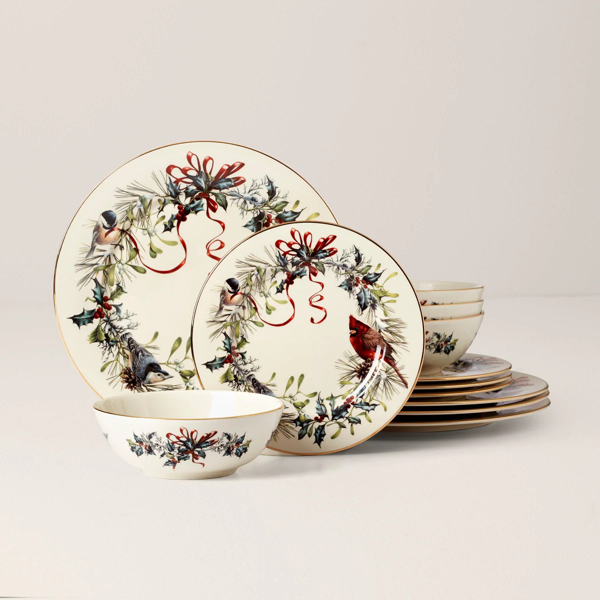 Winter Greetings 12-Piece Dinnerware Set | Lenox