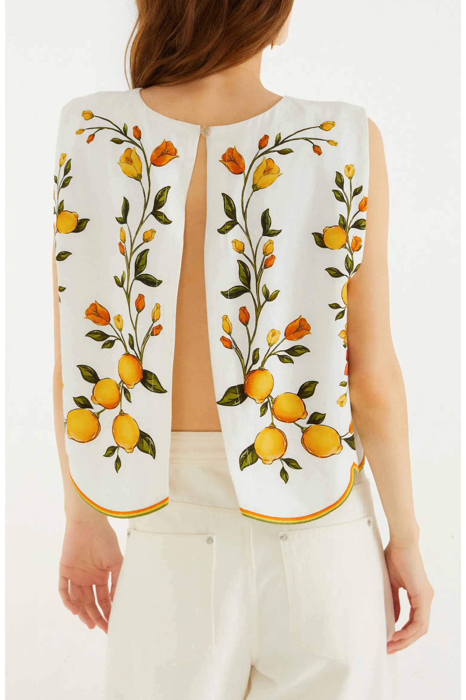 Lemon Bouquet Floral Linen Blend Crop Top (Women) | Nordstrom | Nordstrom