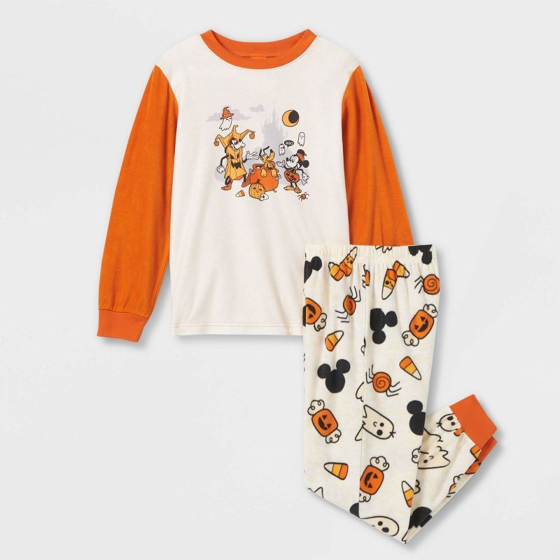 Boys&#39; Mickey Mouse &#38; Friends Halloween Pajama Set - Orange 6 | Target