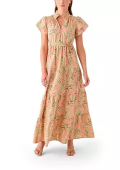 Crown & Ivy™ Women's Printed Flutter Sleeve Maxi Dress | Belk