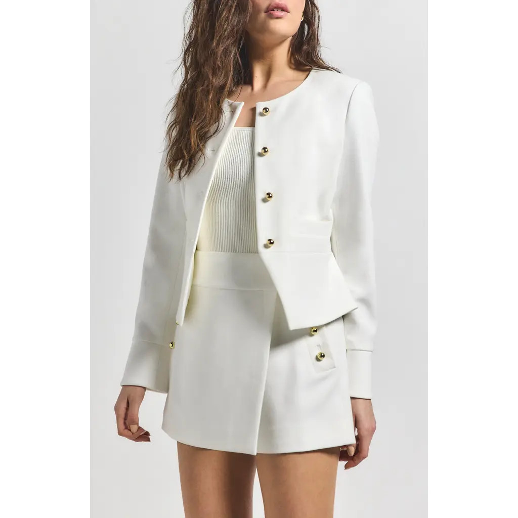 Derek Lam 10 Crosby Elizabeth Peplum Jacket in Soft White at Nordstrom Rack, Size 4 | Nordstrom Rack
