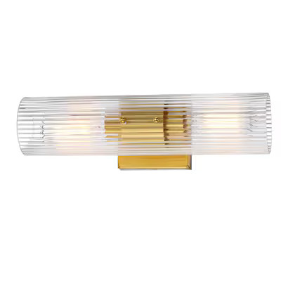 allen + roth Harlan 4.9-in 2-Light Brushed Gold Led, Transitional Vanity Light | Lowe's