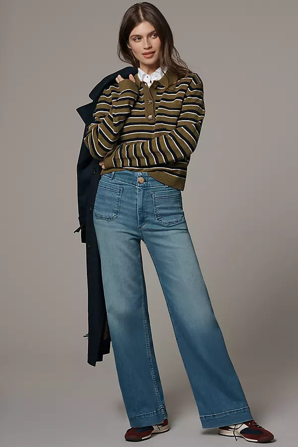 Colette High-Rise Wide-Leg Full-Length Jeans | Anthropologie (US)