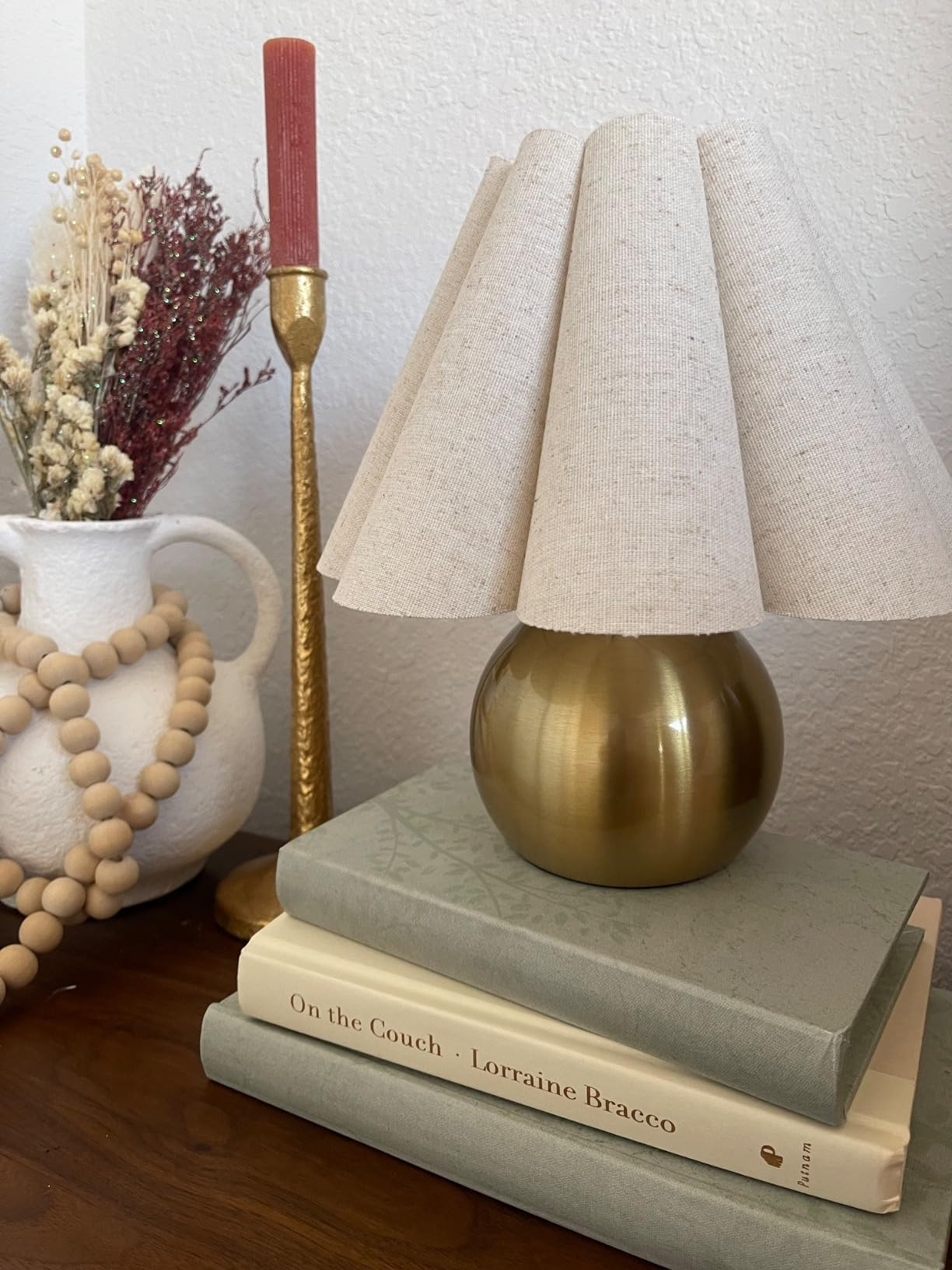 Rechargeable Crodless Small Table Lamp, Battery Operated Remote Control Gold Mini Table Lamps for... | Amazon (US)