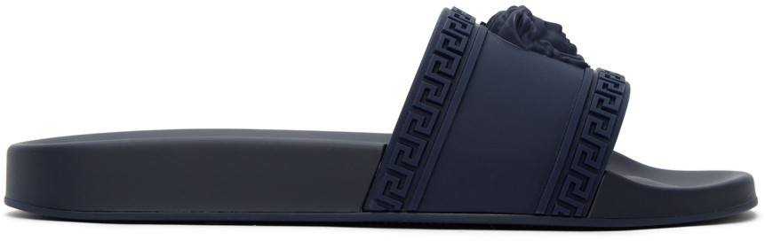 Navy Palazzo Pool Slides | SSENSE