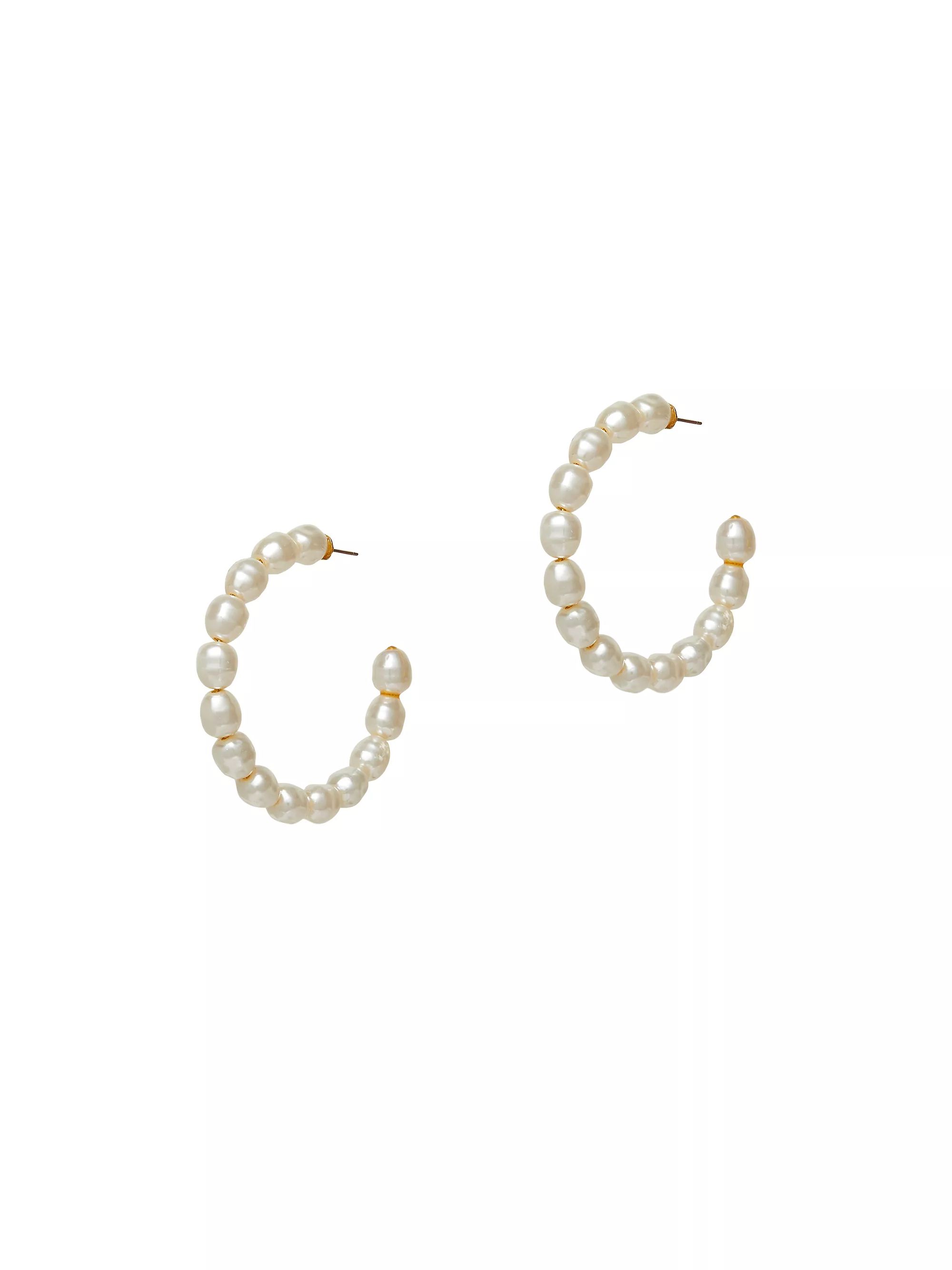Stardust Acrylic Faux Pearl Hoop Earrings | Saks Fifth Avenue